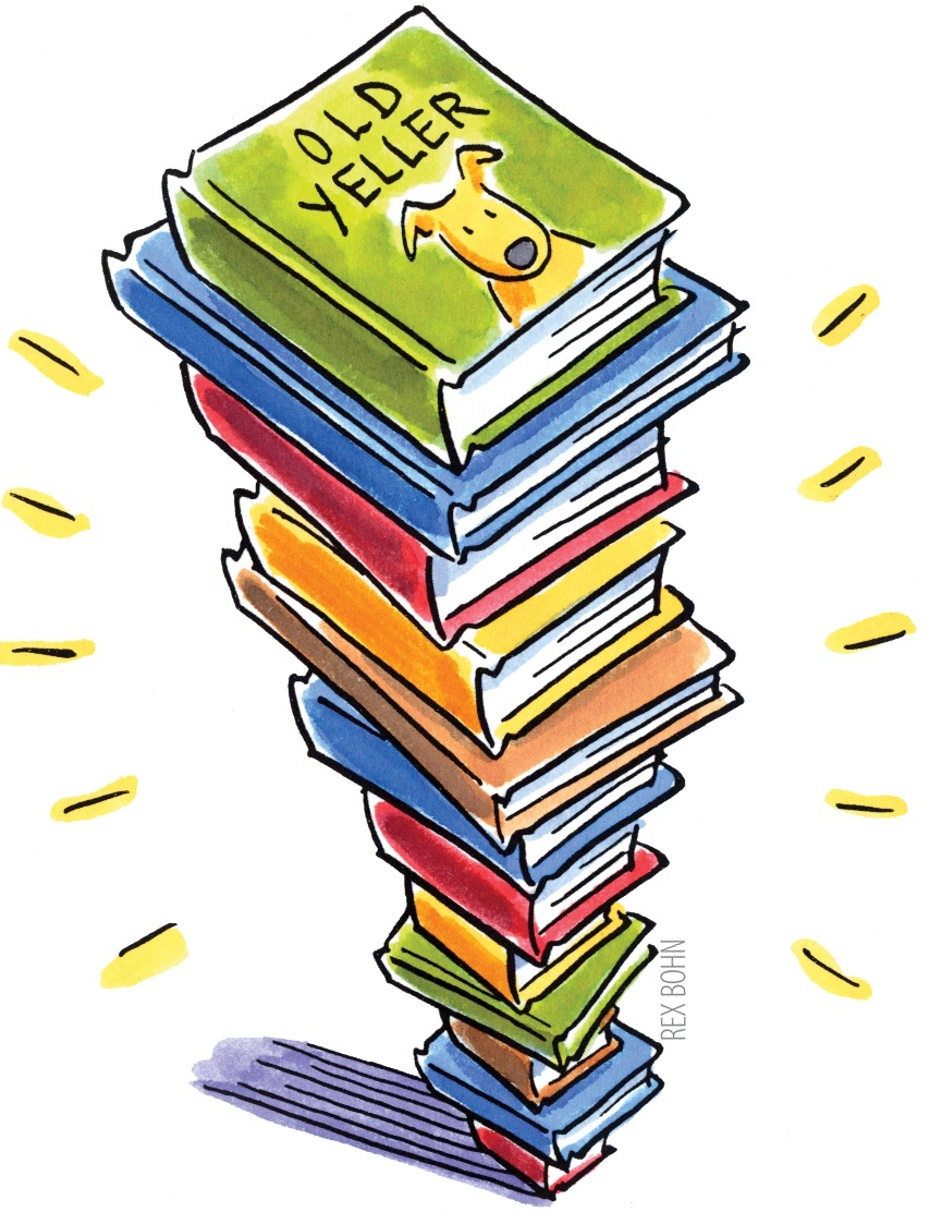Stack of books graphic